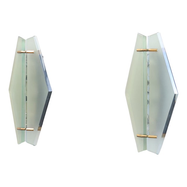 Max Ingrand for Fontana Arte Large Wall Lamps Model 1943, 1960, Set of 2 For Sale