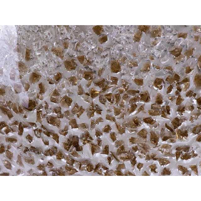 Large Flush Mount in Amber Murano Glass & Brass from Kaiser, Germany, 1960s For Sale - Image 4 of 9