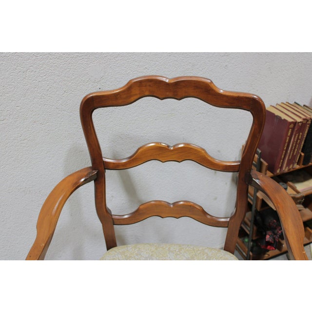 Set of 6 Vintage Cherry French Provincial Ladder Back Dining Chairs, 37” H For Sale - Image 9 of 18
