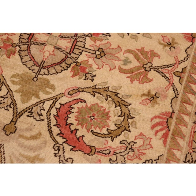 Textile Classic Ziegler Beige Pink Hand-Knotted Wool Rug - 9'5'' X 12'10'' For Sale - Image 7 of 8