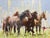 Sentinels by Richard Rodriguez | Oil on canvas Horses standing in a grassy field. For Sale