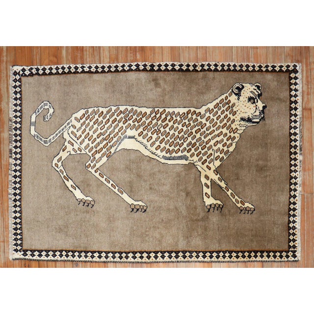 Late 20th Century Vintage Zabihi Collection Inspired Cheetah Persian Rug For Sale - Image 5 of 12