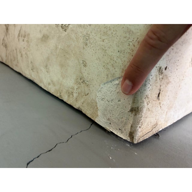 80's Vintage Organic Modern Art Handmade Brutalist - Style Faux Concrete Finish Composite Plaster Coffee Table For Sale - Image 11 of 12