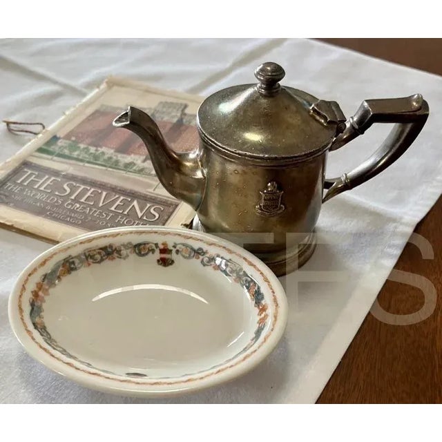 Chrome 1920s Stevens Hotel Silver Soldered Tea Pot For Sale - Image 8 of 10
