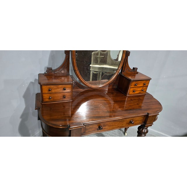 Victorian Mahogany Dressing Table, 1880 For Sale - Image 9 of 11