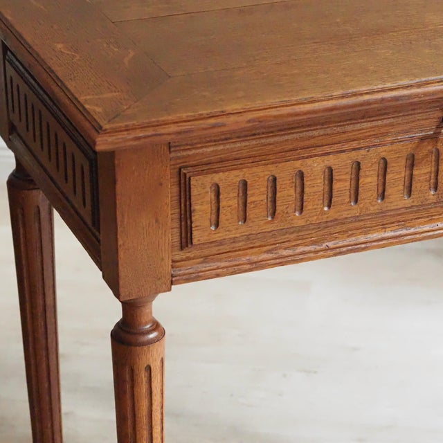 Louis XVI Style Side Table with Mirror and Compartments in Oak, 1900 For Sale - Image 17 of 18