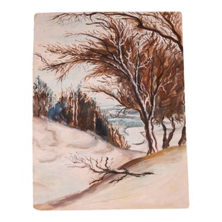 20th Century French Winter Slopes Painting For Sale