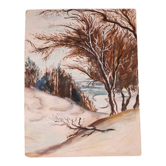 20th Century French Winter Slopes Painting For Sale