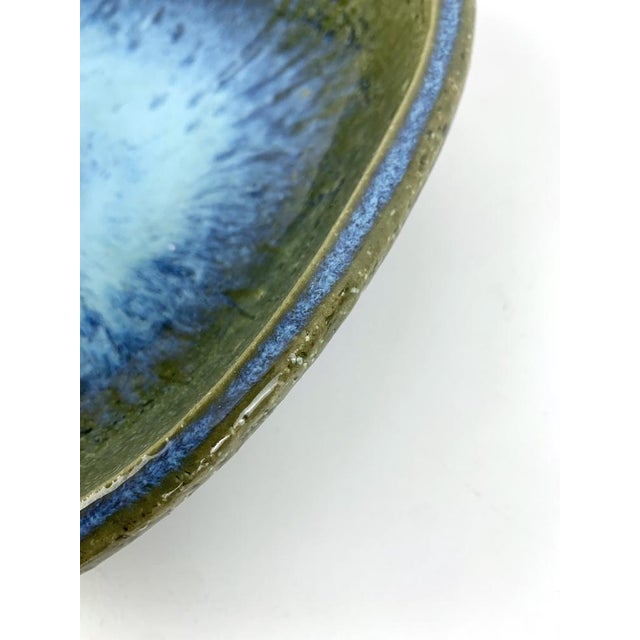 Blue Large Danish Ceramic Dish Bowl by Per Linnemann-Schmidt for Palshus, Denmark, 1960s For Sale - Image 8 of 14