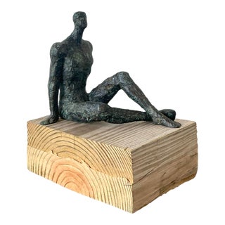 Vintage Patinated Metal Sculpture After Giacometti For Sale