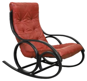 Vintage Leather Swing Chair from Strässle, 1970s