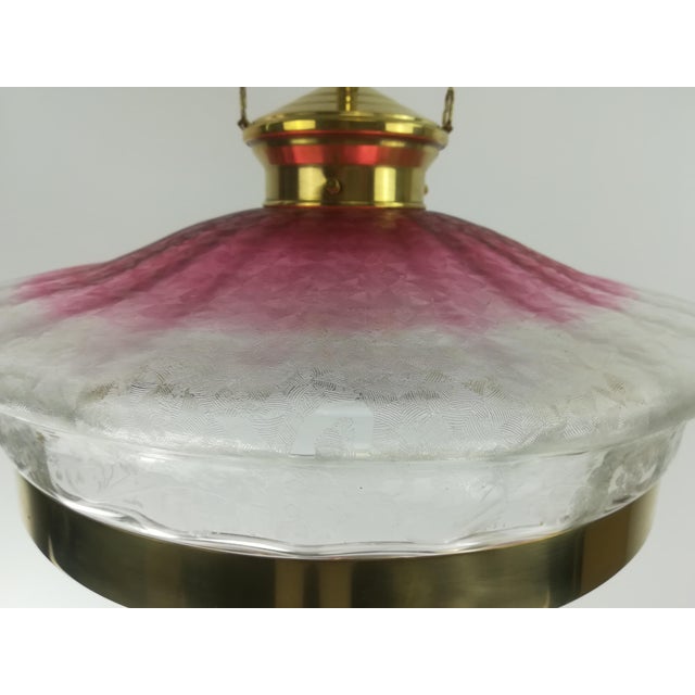 1920s Art Deco French Hanging Light with Original Shade, 1920s For Sale - Image 5 of 12