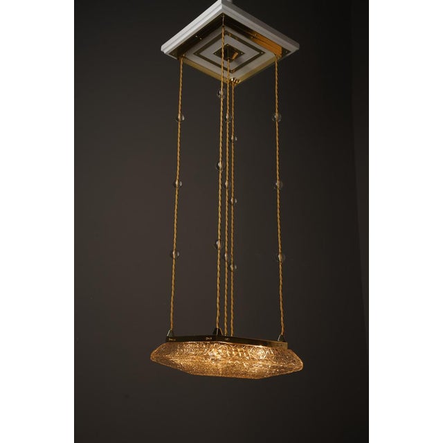 4 bulbs inside the glass Brass parts polished and stove enameled The wood plate is replaced ( new ) New wire Up to 250V...