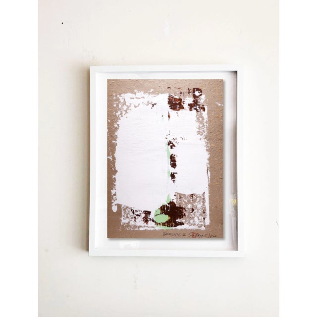 2020s "Harmonic.II" Contemporary Original Abstract Acrylic Painting on Handmade Paper, Framed For Sale - Image 5 of 5