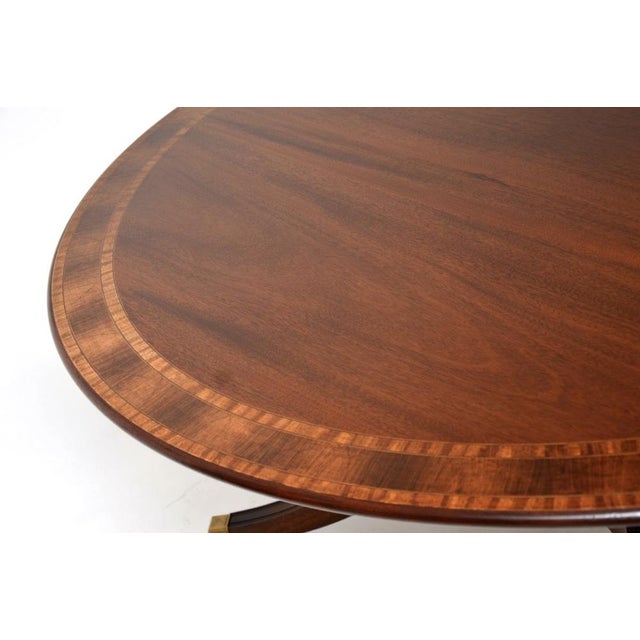Large Antique Inlaid Circular Dining Table, 1950s For Sale - Image 6 of 12