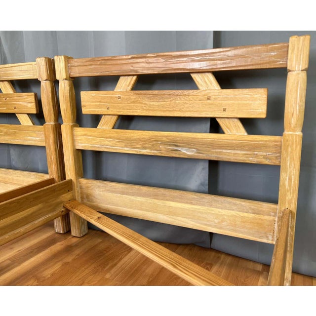 Pair Western Style A, Brandt "Ranch Oak" Twin Bed Frames Chairish
