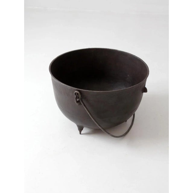 Metal Antique 15 Gallon Cast Iron Cauldron For Sale - Image 7 of 12