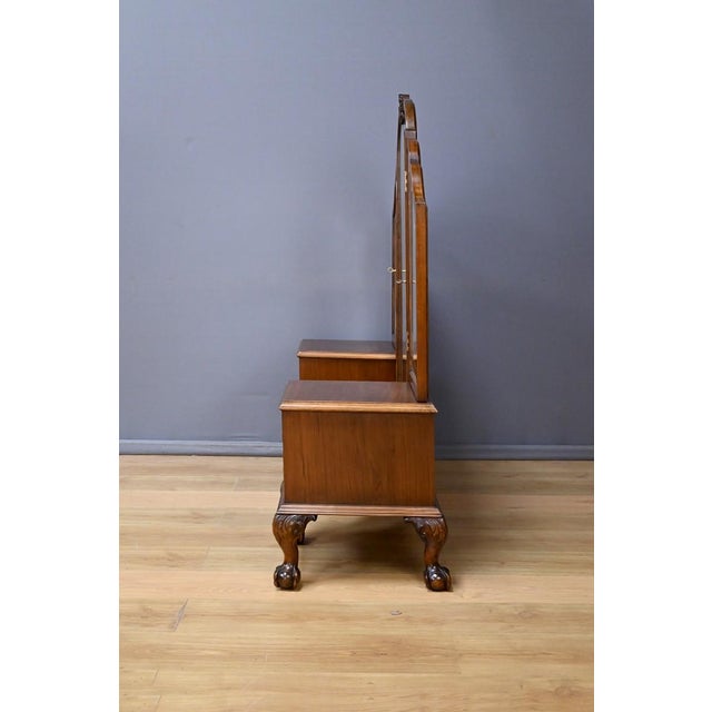 Chippendale Style Walnut Dressing Table, England, 1930s For Sale - Image 12 of 17