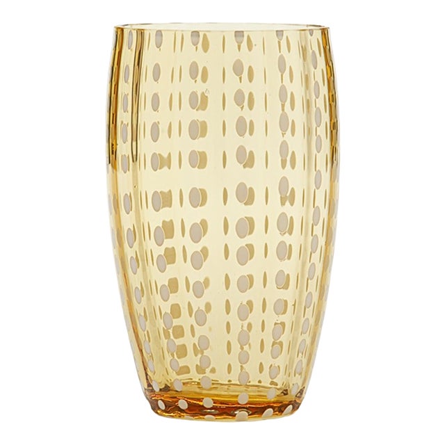 Zafferano 15oz Perle Beverage Glasses (Set of 2) - Amber For Sale