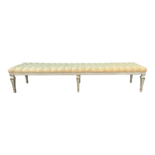 1960s Vintage French Provincial Tufted Bench For Sale