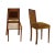 Set of Art Deco Italian Walnut & Velvet Side Chairs For Sale - Image 3 of 5