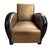 A glamorous pair of French Art Deco club chairs dating to circa 1930's. Their streamlined silhouettes combine gently...