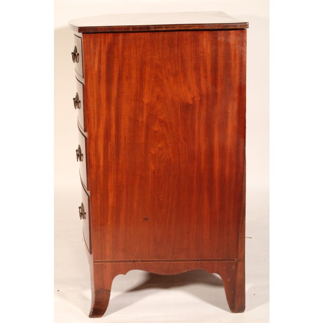 George III Mahogany Bow Front Chest of Drawers For Sale - Image 4 of 5