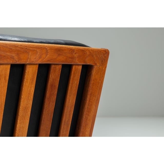 Belgian Lounge Chairs in Oak with Leather Cushions, 1960s, Set of 2 For Sale - Image 15 of 17