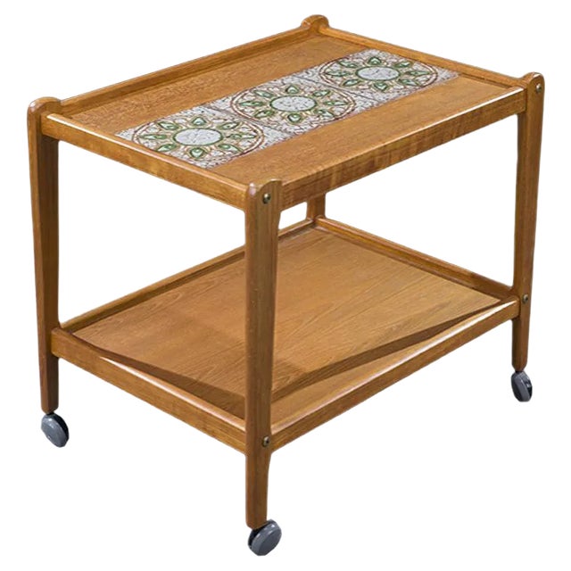 Mid-Century Danish Teak Serving Trolley, 1960s For Sale
