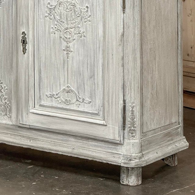 18th Century Country French Hand-Carved Whitewashed Buffet For Sale - Image 14 of 18