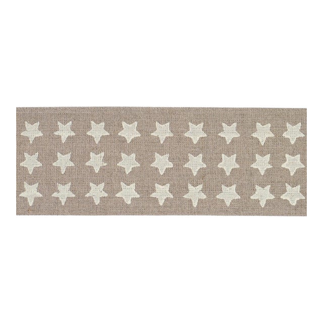 Sample - Schumacher Astra Block Print Tape Trim in Neutral For Sale