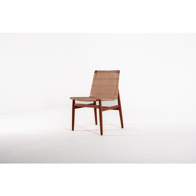 Wood Vintage Teak and Rattan Chair by Jørgen Høj for Thorald Madsen, 1950s For Sale - Image 7 of 16