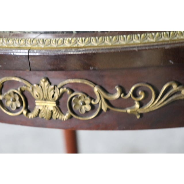 Brown 19th C Empire Bronze Mounted Marble Top Round Table For Sale - Image 8 of 13