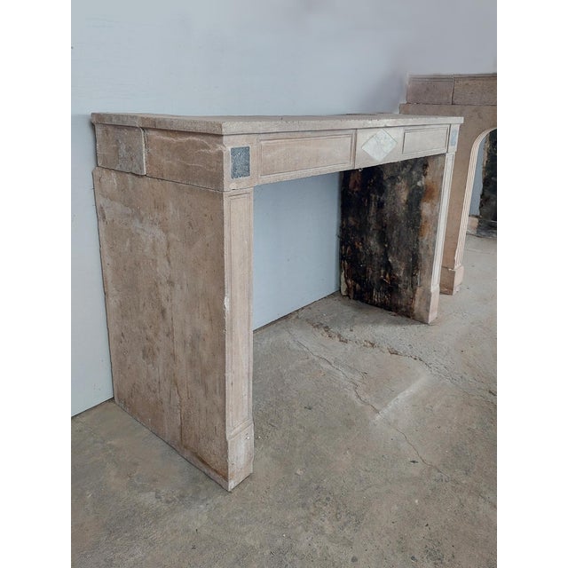 Antique French Burgundian Stone Fireplace with Marble Inlays For Sale - Image 16 of 18