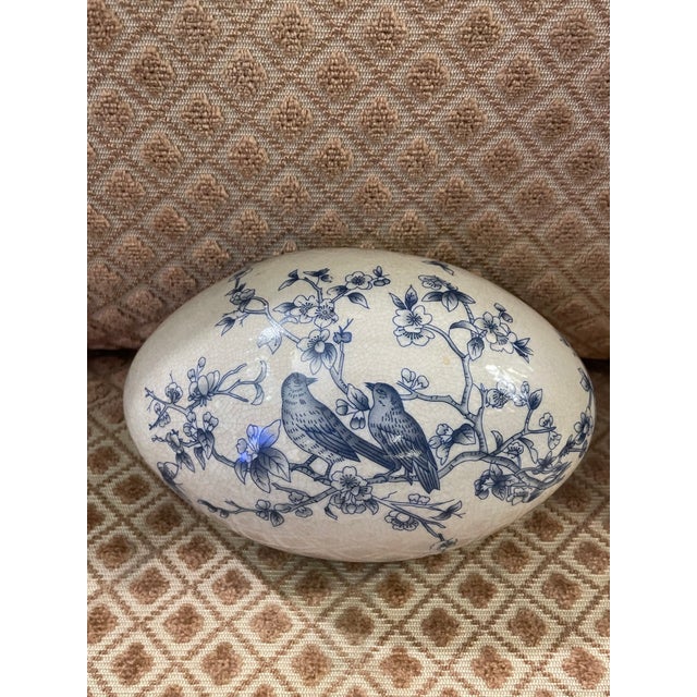 Decorative Crackle Porcelain Egg For Sale - Image 12 of 14