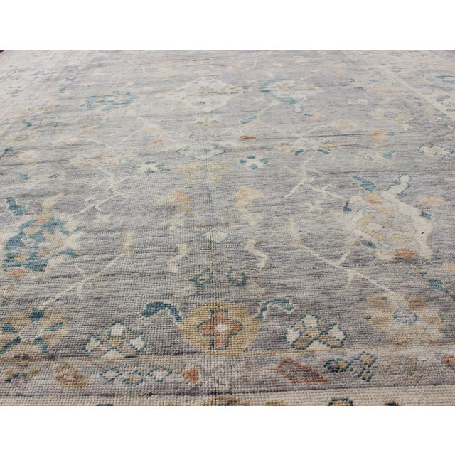 Textile Tribal Design Turkish Oushak Rug by Keivan Woven Arts 10'3 X 14'3 For Sale - Image 7 of 10