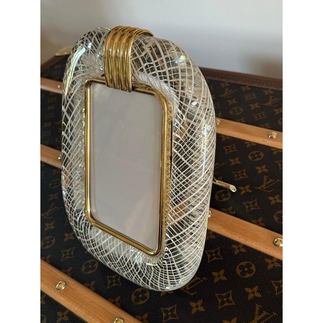 White Murano Glass Filigree Photo Frame, 2000s For Sale - Image 3 of 9