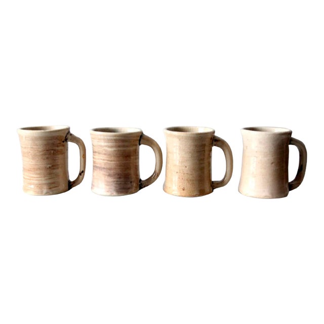 Vintage Studio Pottery Mugs Sety of 4 For Sale