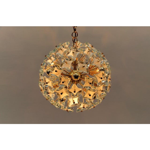 Gold and Glass Snowflake Lamp from Zero Quattro, Italy, 1960s For Sale - Image 11 of 15