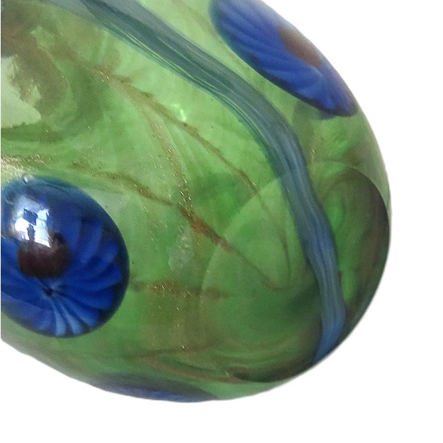 11 1/2" Millefiore Italian Murano Glass Vase With Gold Flecks For Sale - Image 9 of 10