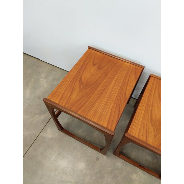 G Plan Set of Vintage Mid Century Modern Teak Nesting Tables by G Plan For Sale - Image 4 of 9