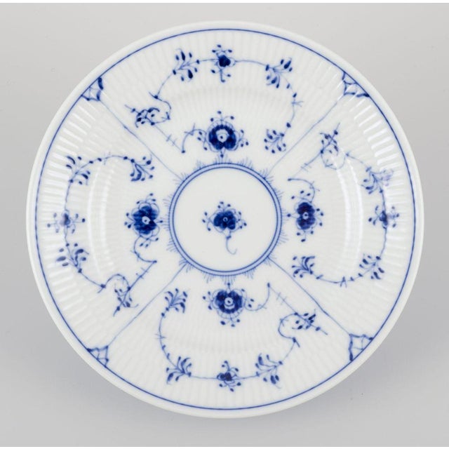 Blue Fluted Plain Salad Plates in Porcelain from Royal Copenhagen, 1970s, Set of 4 For Sale - Image 4 of 9
