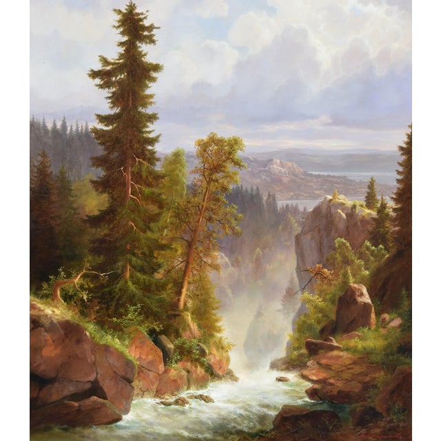 Hermann Dieste, Mountain Landscape, 1990s, Oil Painting on Canvas, Framed For Sale - Image 10 of 10