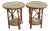 Rattan 2 Tiered Side Tables - A Pair For Sale