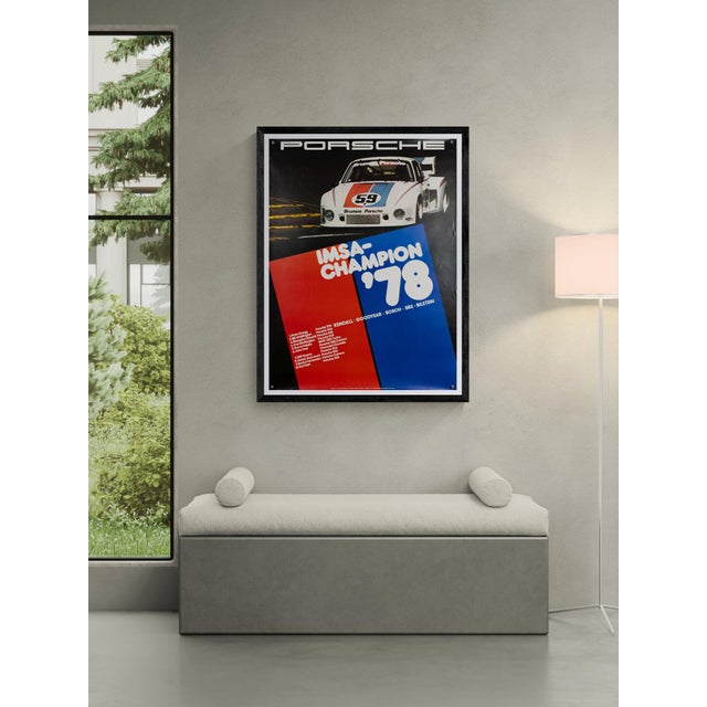 The piece this original 1978 porsche poster celebrates the brand's victory as the imsa champion. Designed by werbeagentur...