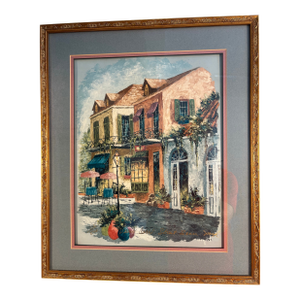 1970s Limited Edition French Quarter Street Scene Lithograph by Myrl D’Arcy — Signed & Numbered 115/500