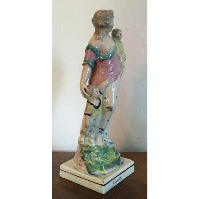 Ceramic Early 19th Century English George III Staffordshire Pearlware Figure of Charity For Sale - Image 7 of 11