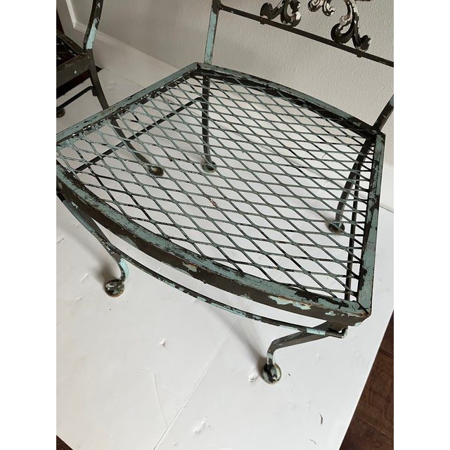 Vintage French Harp Design Iron Patio Chairs - A Pair For Sale - Image 11 of 12