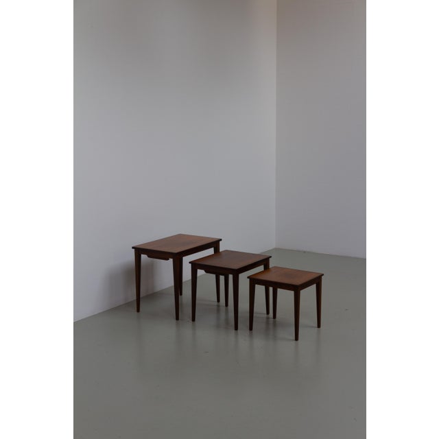Danish Modern Rosewood Nesting Tables, 1960s, Set of 3 For Sale - Image 4 of 17