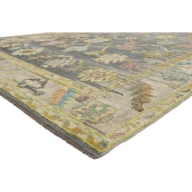 52536 Colorful Turkish High-Low Textured Kilim Rug 09'01 x 11'09. This stunning handwoven wool Turkish high-low textured...